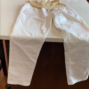 White maternity jeans